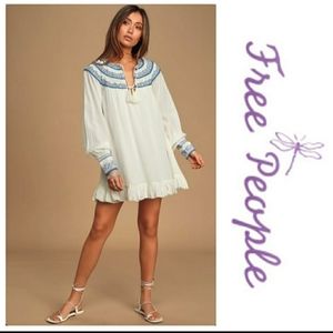Free people Erin ivory Embroidered mini